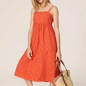 Madewell Eyelet Babydoll Dress - Orange - size Small